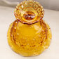 Vintage Large Amber Glass Moon & Star Compote