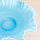Vintage Large Blue Ruffle Bowl