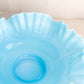 Vintage Large Blue Ruffle Bowl