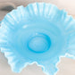 Vintage Large Blue Ruffle Bowl