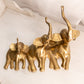 Vintage Large Brass 3 Elephant Wall Hanging Decor Accent