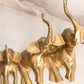 Vintage Large Brass 3 Elephant Wall Hanging Decor Accent