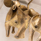 Vintage Large Brass 3 Elephant Wall Hanging Decor Accent