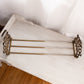 Vintage Large Brass Extendable Folding Book Rack with Fancy Designs