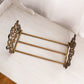 Vintage Large Brass Extendable Folding Book Rack with Fancy Designs