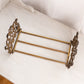 Vintage Large Brass Extendable Folding Book Rack with Fancy Designs