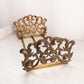 Vintage Large Brass Extendable Folding Book Rack with Fancy Designs