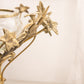 Vintage Large Brass Floral Bowl with Etched Glass Insert