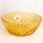 Vintage Large Brockway Nouveau Amber Glass Bowl with Fancy Designs