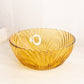 Vintage Large Brockway Nouveau Amber Glass Bowl with Fancy Designs