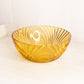 Vintage Large Brockway Nouveau Amber Glass Bowl with Fancy Designs