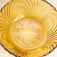 Vintage Large Brockway Nouveau Amber Glass Bowl with Fancy Designs