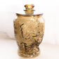 Vintage Large Brown Amber Glass Lidded Elephant Cookie Jar