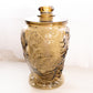 Vintage Large Brown Amber Glass Lidded Elephant Cookie Jar