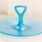 Vintage Large Circular Blue Iridescent Stretch Glass Tidbit Tray