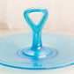 Vintage Large Circular Blue Iridescent Stretch Glass Tidbit Tray