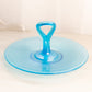 Vintage Large Circular Blue Iridescent Stretch Glass Tidbit Tray