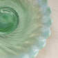 Vintage Large Circular Green Opalescent Glass Footed Tray
