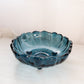 Vintage Large Dark Blue Bowl Flower Shaped Bowl with 3 Toes