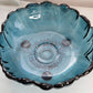 Vintage Large Dark Blue Bowl Flower Shaped Bowl with 3 Toes