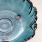 Vintage Large Dark Blue Bowl Flower Shaped Bowl with 3 Toes