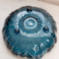 Vintage Large Dark Blue Bowl Flower Shaped Bowl with 3 Toes
