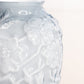 Vintage Large Fenton Blue Grey Cased Glass Vase with Floral Designs