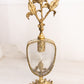 Vintage Large Gold Tone Metal and Clear glass Floral Perfume Bottle