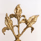 Vintage Large Gold Tone Metal and Clear glass Floral Perfume Bottle