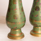 Vintage Large Green Brass Vase with Peacock Designs