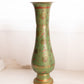 Vintage Large Green Brass Vase with Peacock Designs