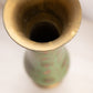 Vintage Large Green Brass Vase with Peacock Designs