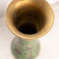 Vintage Large Green Brass Vase with Peacock Designs