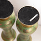 Vintage Large Green Brass Vase with Peacock Designs