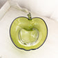 Vintage Large Green Glass Apple Bowl
