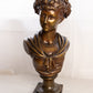 Vintage Large Heavy Bronze Tone Lady Bust