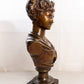 Vintage Large Heavy Bronze Tone Lady Bust
