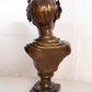 Vintage Large Heavy Bronze Tone Lady Bust