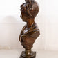 Vintage Large Heavy Bronze Tone Lady Bust