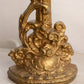 Vintage Large Heavy Gold Tone Metal Floral Door Stopper