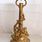 Vintage Large Heavy Gold Tone Metal Floral Door Stopper