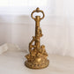 Vintage Large Heavy Gold Tone Metal Floral Door Stopper