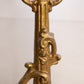 Vintage Large Heavy Gold Tone Metal Floral Door Stopper