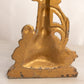 Vintage Large Heavy Gold Tone Metal Floral Door Stopper