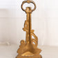 Vintage Large Heavy Gold Tone Metal Floral Door Stopper