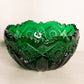Vintage Large LE Smith Quintec Dark Green Glass Bowl