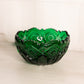 Vintage Large LE Smith Quintec Dark Green Glass Bowl