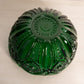 Vintage Large LE Smith Quintec Dark Green Glass Bowl