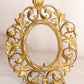 Vintage Large Ornate Oval Brass Floral Standing Picture Frame