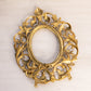Vintage Large Ornate Oval Brass Floral Standing Picture Frame